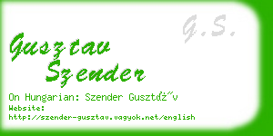 gusztav szender business card